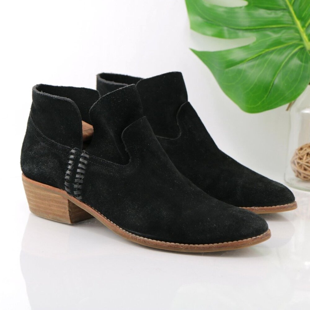 Dolce Vita Womens Boot Size 10 Black Suede Bootie Block Heel‎ Western Comfy